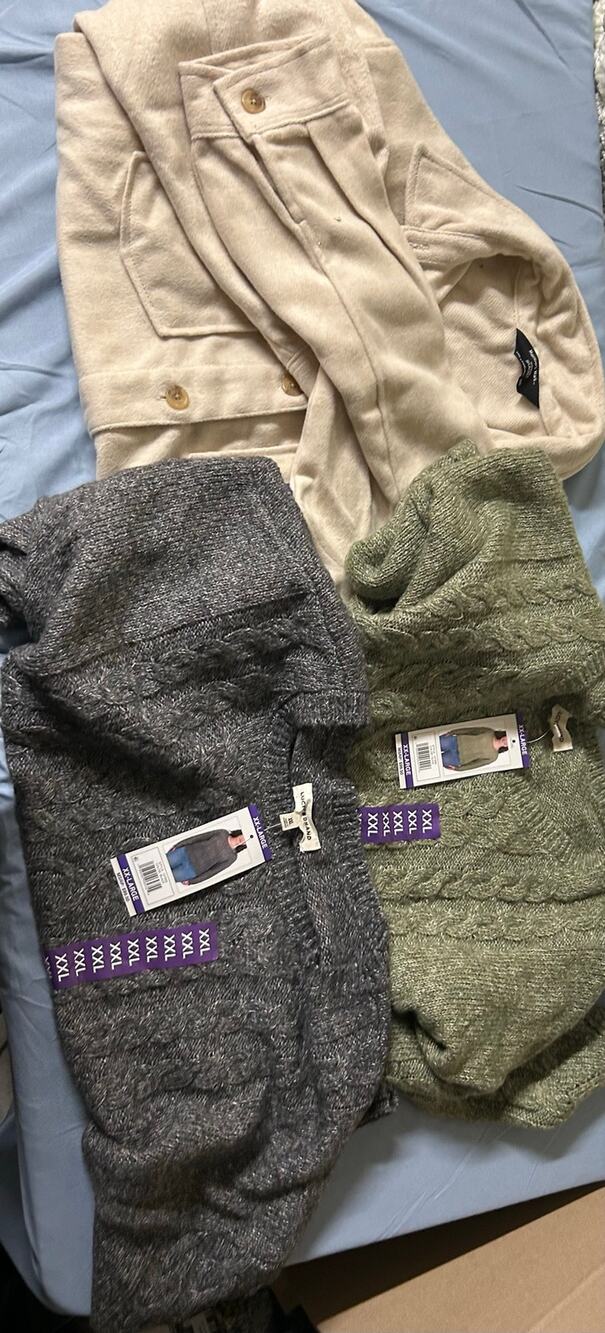 Box Women's Premium Cable Knit Sweater & Shacket Lot 3pc Cozy Bundle XXL (WCB8)